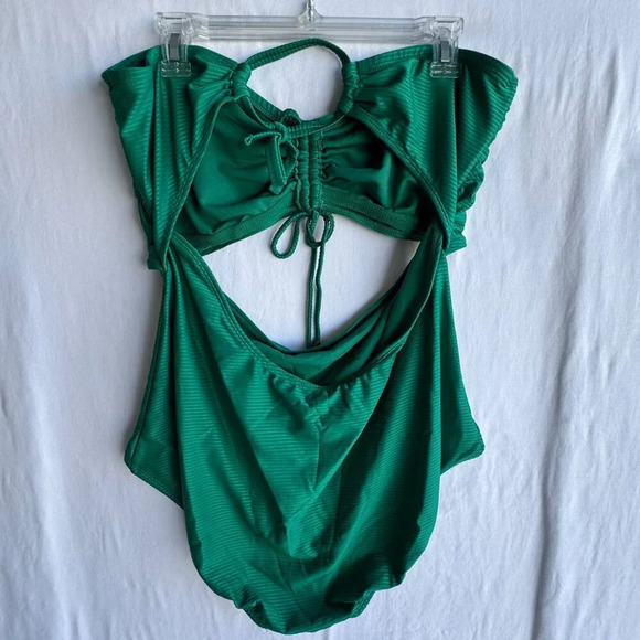 Emerald Green Cutout Time and Tru One-Piece Swimsuit - Size 2X (20W-22W) - Picture 4 of 4